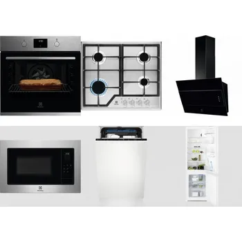 Set domácích spotřebičů ELECTROLUX KOFGH70TX + ELECTROLUX KGS6426SX + ELECTROLUX LFV316K + ELECTROLUX EMS4253TEX + ELECTROLUX EEM23100L + ELECTROLUX LNT3LF18S