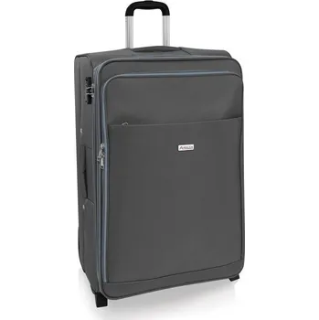 AVANCEA Textilní cestovní kufr GP7172 Dark grey 2W šedý L 75x48x32 cm