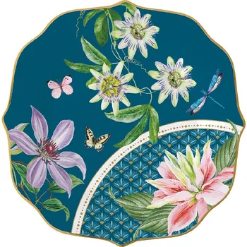 Talíř Easy Life, Itálie Easy Life - Porcelánový dezertní talíř Voyage Tropical v dárkové krabičce - 19 cm Barva: jako na obrázku, Velikost: 22x22