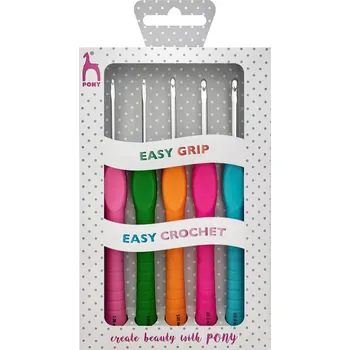 Nástroj na niť a příze Sada háčků Pony Easy grip 5 ks (Sada háčků Pony Easy grip 5 ks)