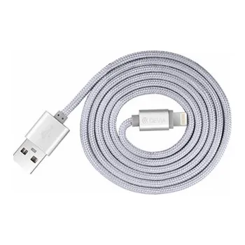Počítač Kabel Devia Fashion Series pro Lightning (MFi, 2.4A 1.2M) stříbrný
