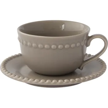 Easy Life, Itálie Easy Life - Porcelánový šálek a podšálek Tiffany Dark Grey na kávu, espresso - 110 ml Barva: jako na obrázku