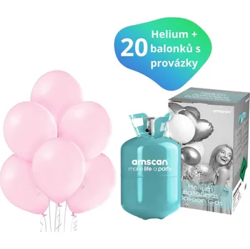 Balónek Party helium sada + balónky 20 ks světle růžové 9053-04