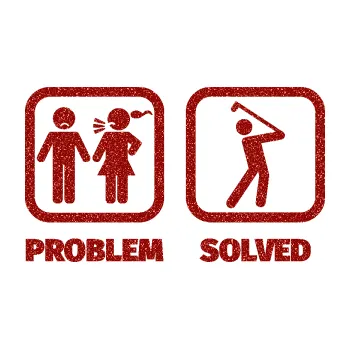 Polep vozidla SAMOLEPKA Problem? Solved 010 na golf (86 - Ultra Metalic červená) NA AUTO, NÁLEPKA, FÓLIE, POLEP, TUNING, VLASTNÍ TEXT, TISK, AUTOSAMOLEPKY.cz, POLEPY, OBRÁZEK, LOGO, SAMOLEPKY