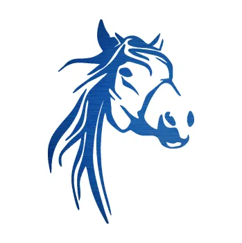 Samolepící dekorace SAMOLEPKA Kůň 096 pravá (65 - škrábaný kov modrý) NA AUTO, NÁLEPKA, FÓLIE, POLEP, TUNING, VLASTNÍ TEXT, TISK, AUTOSAMOLEPKY.cz, POLEPY, OBRÁZEK, LOGO, SAMOLEPKY