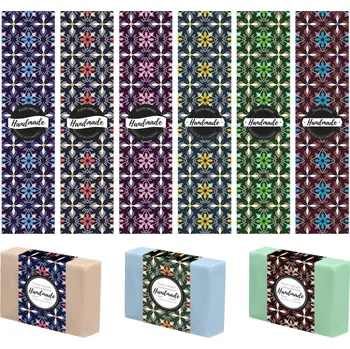 Papír Etikety pro mýdlo, nápis „HANDMADE“, 21 x 5 cm, 6 ks/bal