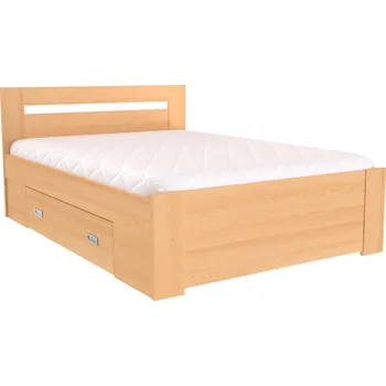 Postel Zvýšené francouzské lůžko FABIE Varianta: Šířka 140 cm, Dekor: Buk, Úchytky: zapuštěné úchytky