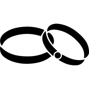 Samolepicí dekorace na vozidlo Samolepka Svatba - prsteny - 15x7