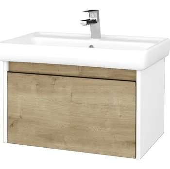 Koupelnový nábytek Dřevojas Umyvadlová skříňka BONO SZZ 70 (umyvadlo Q) - N01 Bílá lesk / Úchytka T33 - černá mat / D09 Arlington