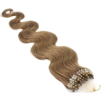Příčesek 60cm vlasy pro metodu Micro Ring / Easy Loop 0,5g/pr. vlnité – světle hnědá