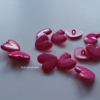 Knoflík Plastový knoflík - srdíčko - 23 mm