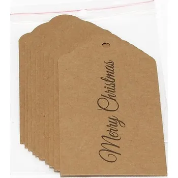 Bonbon Visačka kraftová - Merry Christmas - 10 ks