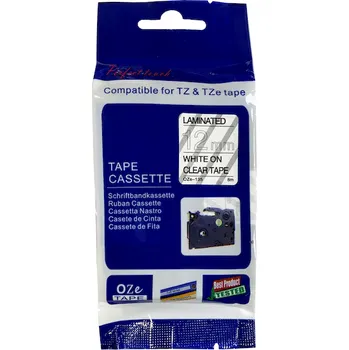 Pásek do tiskárny Kompatibilní páska Brother TZ-135 / TZe-135, 12mm x 8m, bílá / průhledný podklad