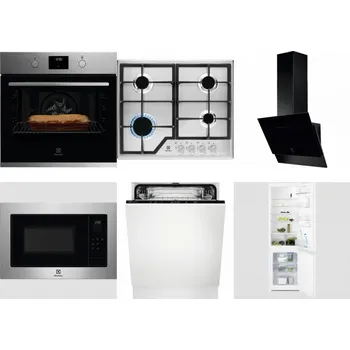 Set domácích spotřebičů ELECTROLUX KOFGH70TX + ELECTROLUX KGS6426SX + ELECTROLUX LFV616K + ELECTROLUX EMS4253TEX + ELECTROLUX EEA27200L + ELECTROLUX LNT3LF18S