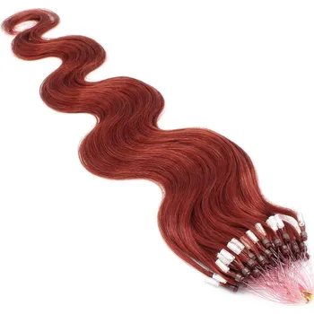 Příčesek 60cm vlasy pro metodu Micro Ring / Easy Loop 0,5g/pr. vlnité – měděná