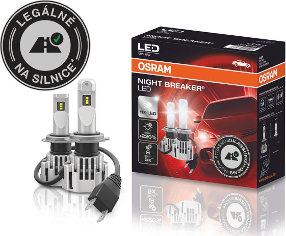 LED H7 12V 19W OSRAM set 2ks NIGHT BREAKER +220%