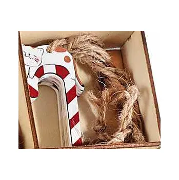 Dřevěná vánoční ozdoba s kočkou - 6 variant Číslo: 4