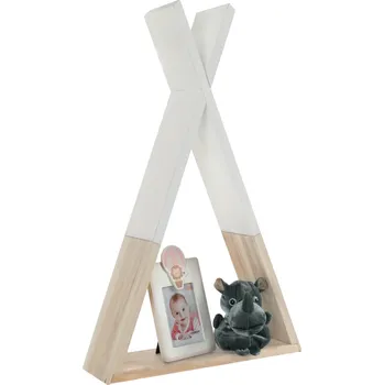 Dětský pokoj Tempo Kondela Dětská polička, bílá/přírodní, JOLI