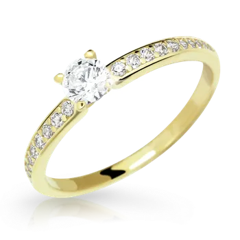 Prsten Zlatý zásnubní prsten DF 2523 se zirkony
