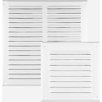 Stavební výplň Den Braven Mřížka větrací KOV se síťovinou Barva: Bílá, Varianta: Mřížka větrací KOV se síťovinou, 165 mm x 165 mm, bílá, materiál: kov