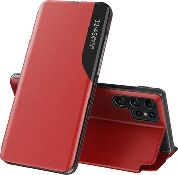 Pouzdro na mobilní telefon Eco Leather View Case pro Samsung Galaxy S23 Ultra červené