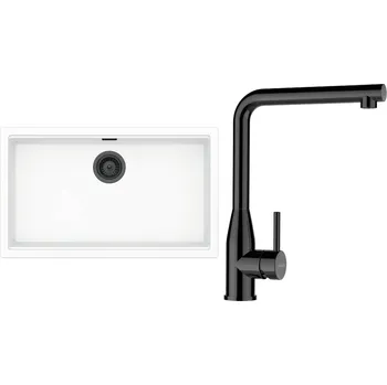 Granitový dřez Set Schock S29-15 (dřez Kiruna N-100XL Day + baterie Keto Gunmetal + komponenty Gunmetal)