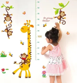 Samolepící dekorace Samolepka na zeď metr žirafa 145 x 84 cm
