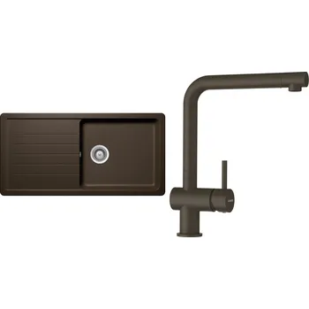 Granitový dřez Set Schock S3-1 (dřez Toledo D-100L Bronze + baterie Epos Bronze)