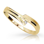 Zlatý zásnubní prsten DF 2000 se zirkony