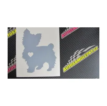 Polep vozidla SAMOLEPKA Pes 148 levá Jorkšírský teriér (10 - červená) NA AUTO, NÁLEPKA, FÓLIE, POLEP, TUNING, VLASTNÍ TEXT, TISK, AUTOSAMOLEPKY.cz, POLEPY, OBRÁZEK, LOGO, SAMOLEPKY