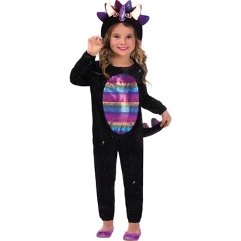 Karnevalový kostým Amscan Dívčí kostým - Dino černo-fialový Velikost - děti: S: 110 cm