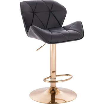 Barová židle Barová židle ekokůže Horten na zlatém talíři - černé