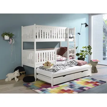 Postel Nabytek-dreveny.cz Patrová postel Julia masiv Rozměr postele: 80x200 cm, Odstín postele: olše