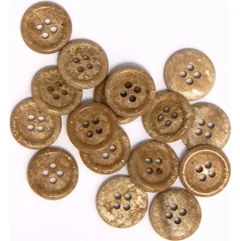 Knoflík GU04, Knoflíky, plastové, písková hnědá, 15mm - 1kus