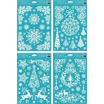 Okenní dekorace Anděl Okenní fólie s glitrem vánoční 30 x 20 cm