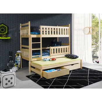 Postel Nabytek-dreveny.cz Patrová postel Ania masiv Rozměr postele: 80x170cm, Odstín postele: oranžová