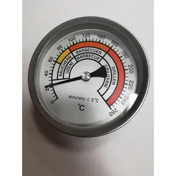 Teploměr bimetalový udírna DN 100, 0 - 260 °C, zadní vývod 1/2", jímka 250 mm