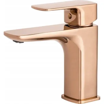 Vodovodní baterie Gamma Cubic, stojánková umyvadlová baterie, růžové zlato, GMA-BCCU-RG
