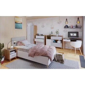 Dětský pokoj Nábytek Pyramida, s.r.o. Dětský pokoj MOYA dub castello/šedá/bílá