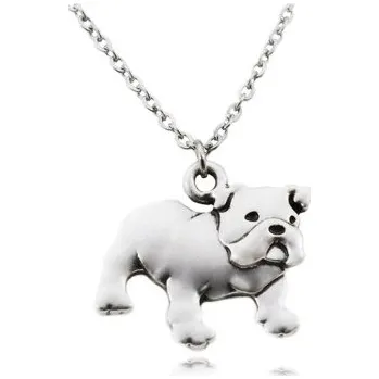 Náhrdelník ANGLICKÝ BULDOK - náhrdelník s přívěskem - stříbrný 1ks ŠP/JS