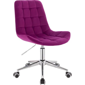 Otočné křeslo Voss velur na stříbrné podstavě s kolečky - fuchsie