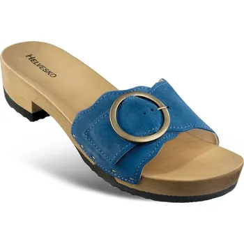 Dámská zdravotní obuv Dámské pantofle na podpatku, hladká useň, modrá, velikost: 39