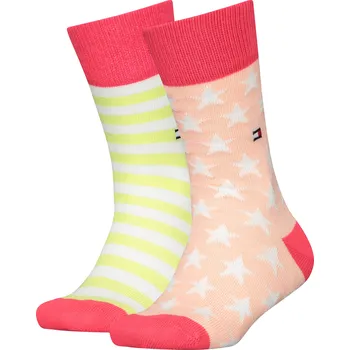 Pánské ponožky TOMMY HILFIGER PONOŽKY 2 PÁRY PINK/GREEN 100000816 014 Velikost: 39-42