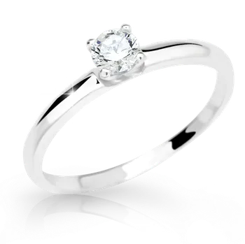 Prsten Zlatý zásnubní prsten DF 2521 se zirkony