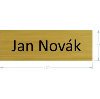 Štítek 120 x 40 zlatý / černý text