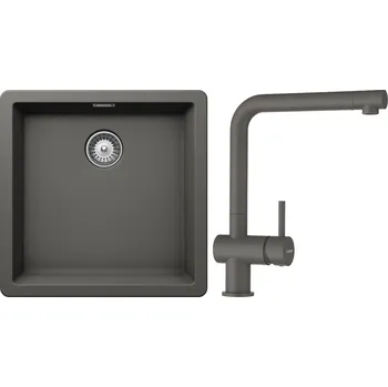 Granitový dřez Set Schock S12-1 (dřez Greenwich N-100 Silverstone + baterie Epos Silverstone)