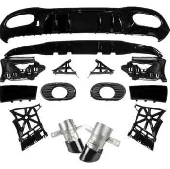 Nárazník PROTEC Difuzor zadního nárazníku MERCEDES W177 KONCOVKA, ČERNÝ AMG