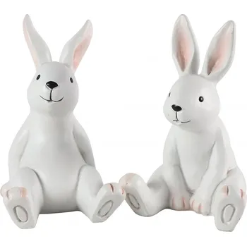 Velikonoční dekorace Velikonoční králík Kevin 21,5x15x14 cm (135828 036 795607 zajíc L mix bílý)