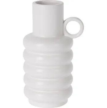 Váza Kameninová váza Elinor, 11,5 x 18,7 x 9,1 cm, bílá