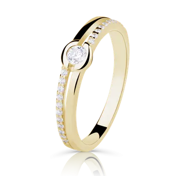 Prsten Zlatý zásnubní prsten DF 2543 se zirkony